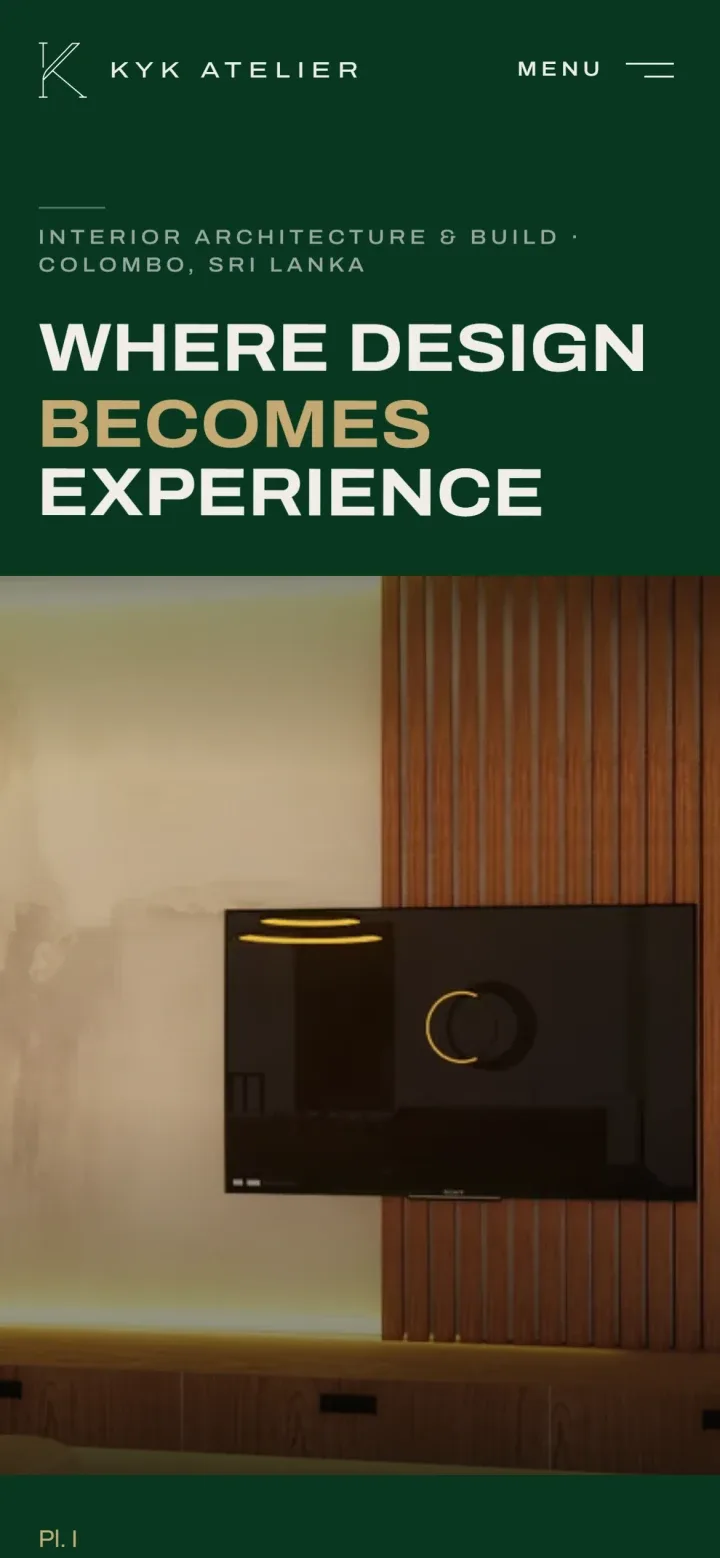 The KYK Atelier website on a phone